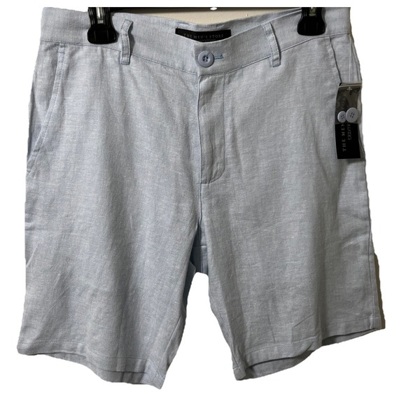 Bloomingdale's Linen Blend Blue Shorts S Preppy Resort Vaca Beach Country‎ Club - Picture 1 of 7